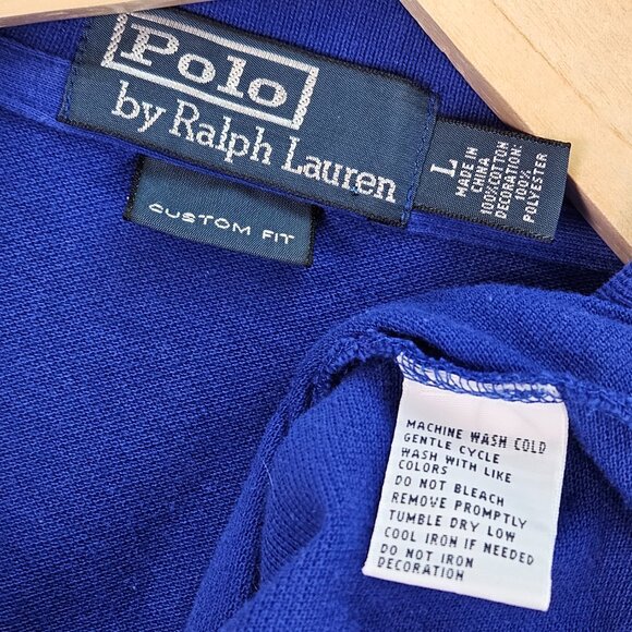 Polo by Ralph Lauren Polo Shirt Spain Big Pony Logo Golf Custom Fit Men's Size L - Picture 8 of 10